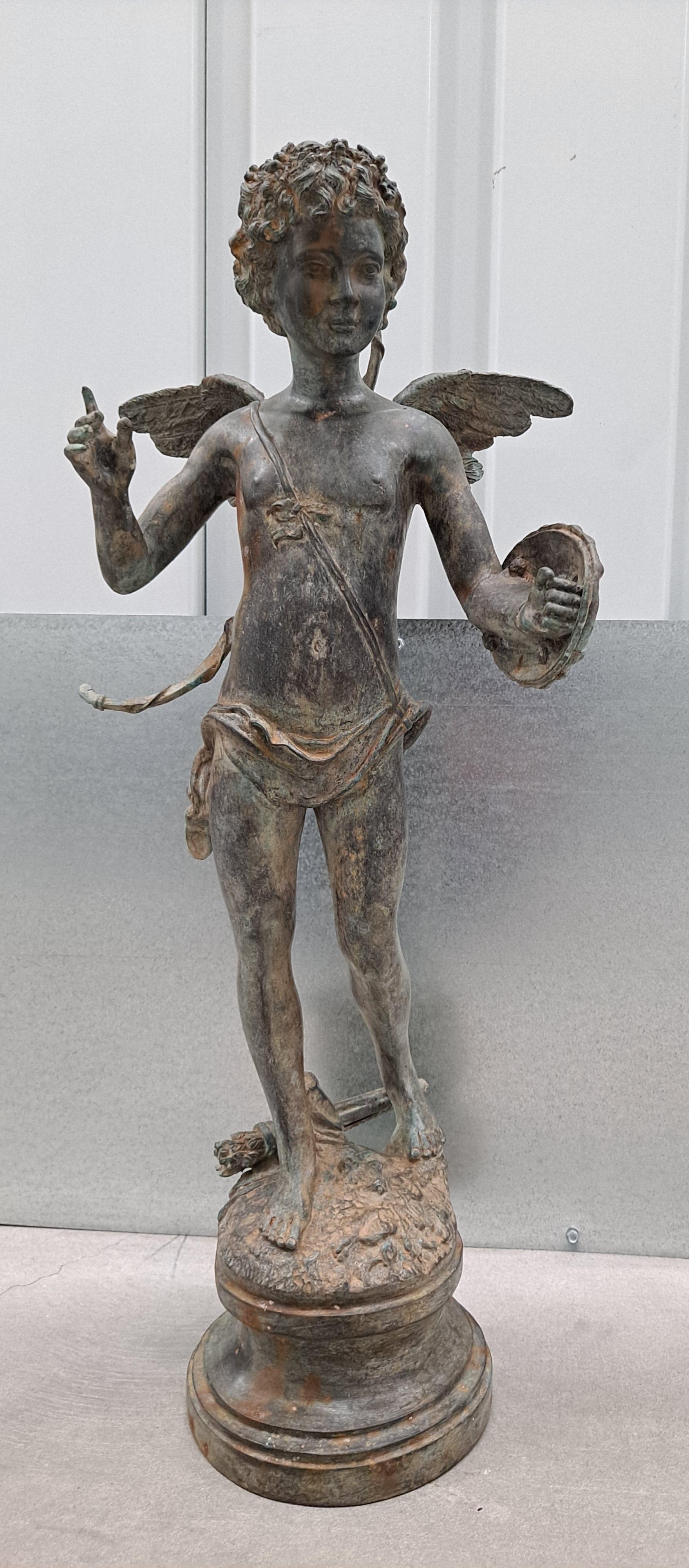 Unknown Figurative Sculpture - 19th century  Bronze Sculpture of Cupid After Pierre Chenet 