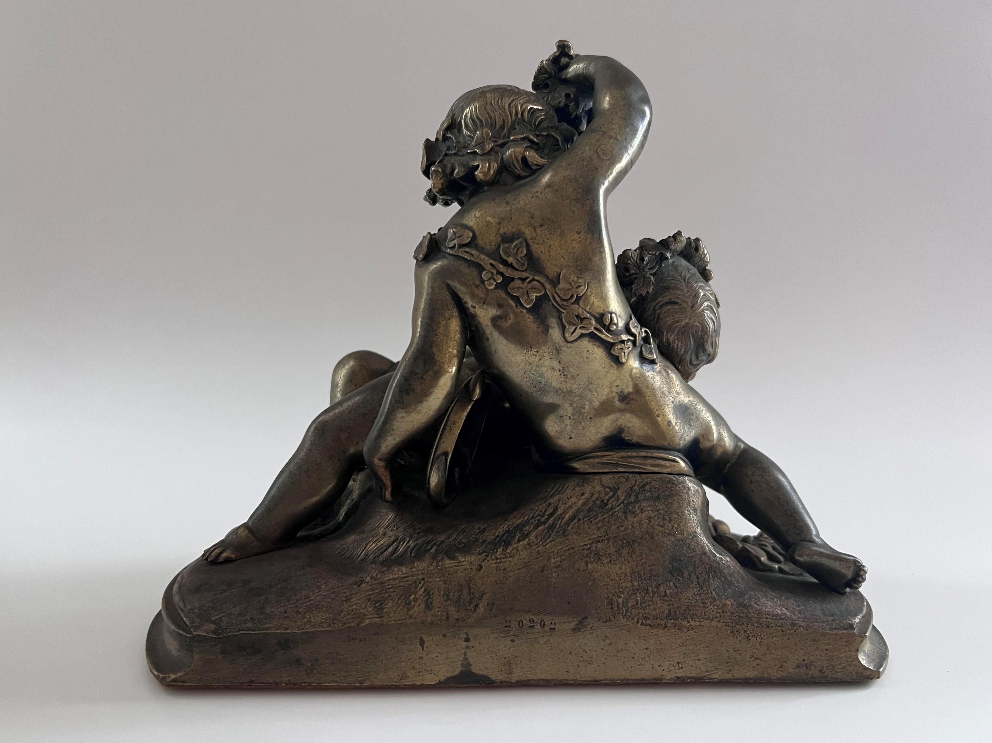 Französische Bacchantische Bronze des 19. Jahrhunderts  – Sculpture von Unknown