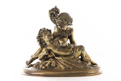Antique 19th Century French Bacchanalian Bronze 
