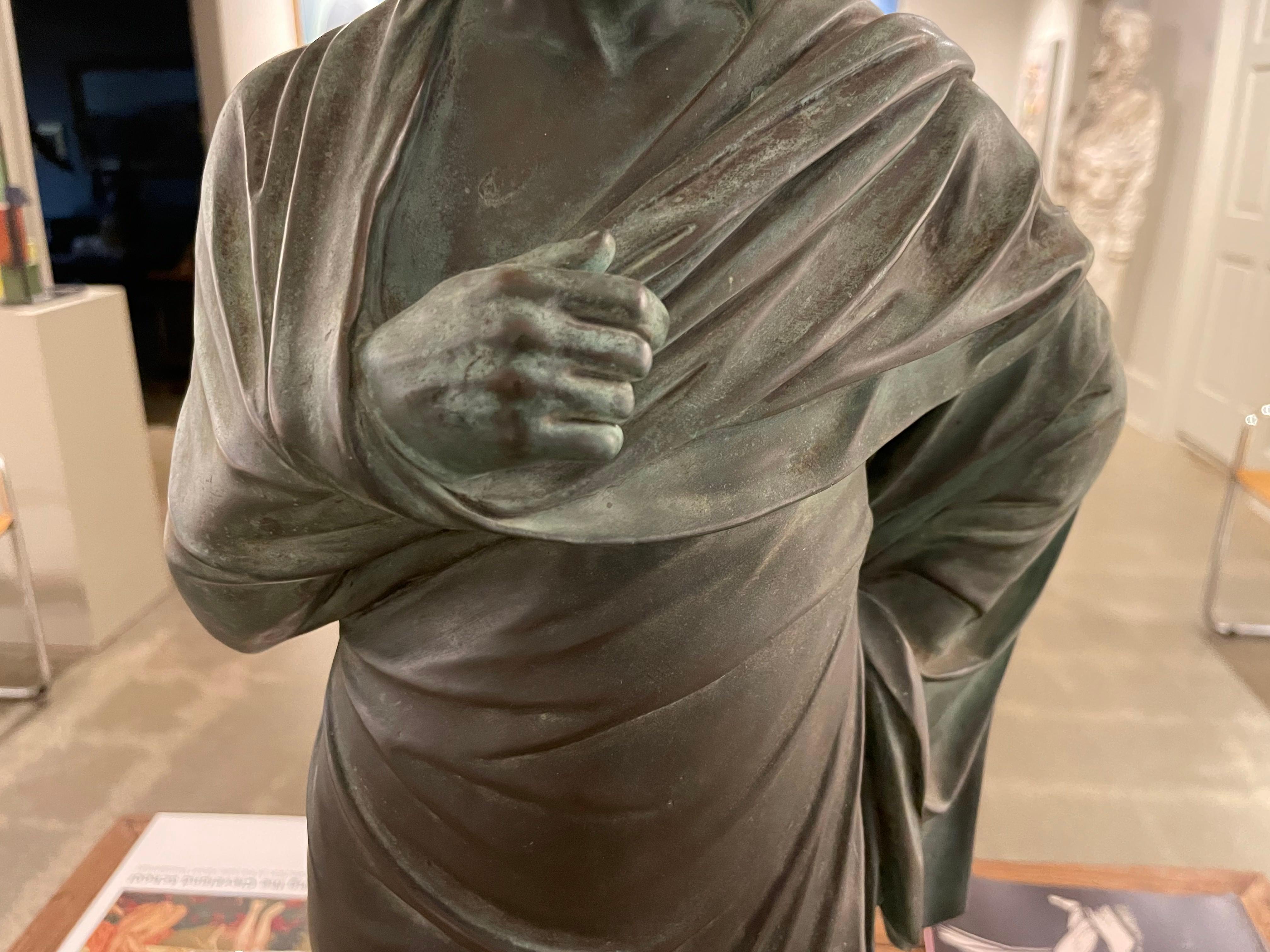 19th Century Grand Tour Figure of Sophocles after the Antique, F. Barbidienne For Sale 8