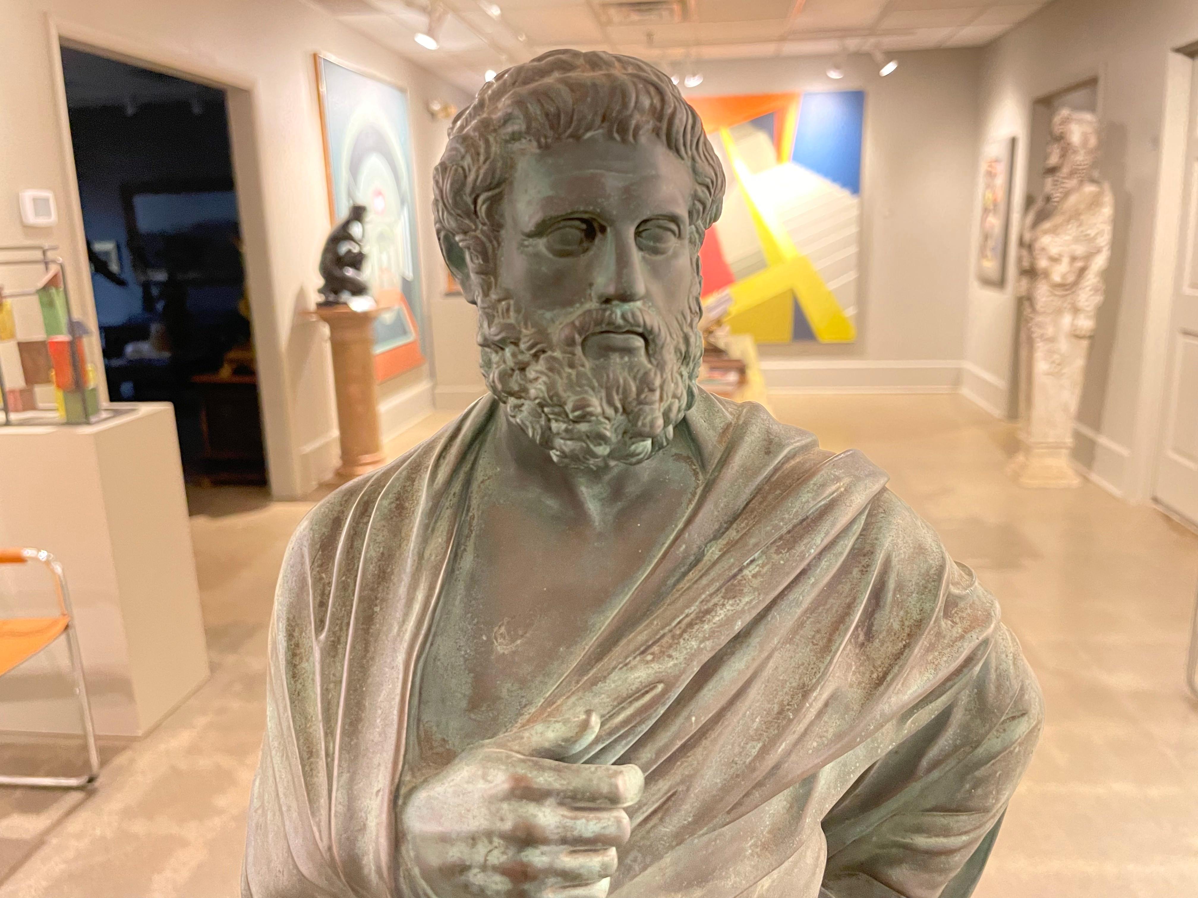 19th Century Grand Tour Figure of Sophocles after the Antique, F. Barbidienne For Sale 9