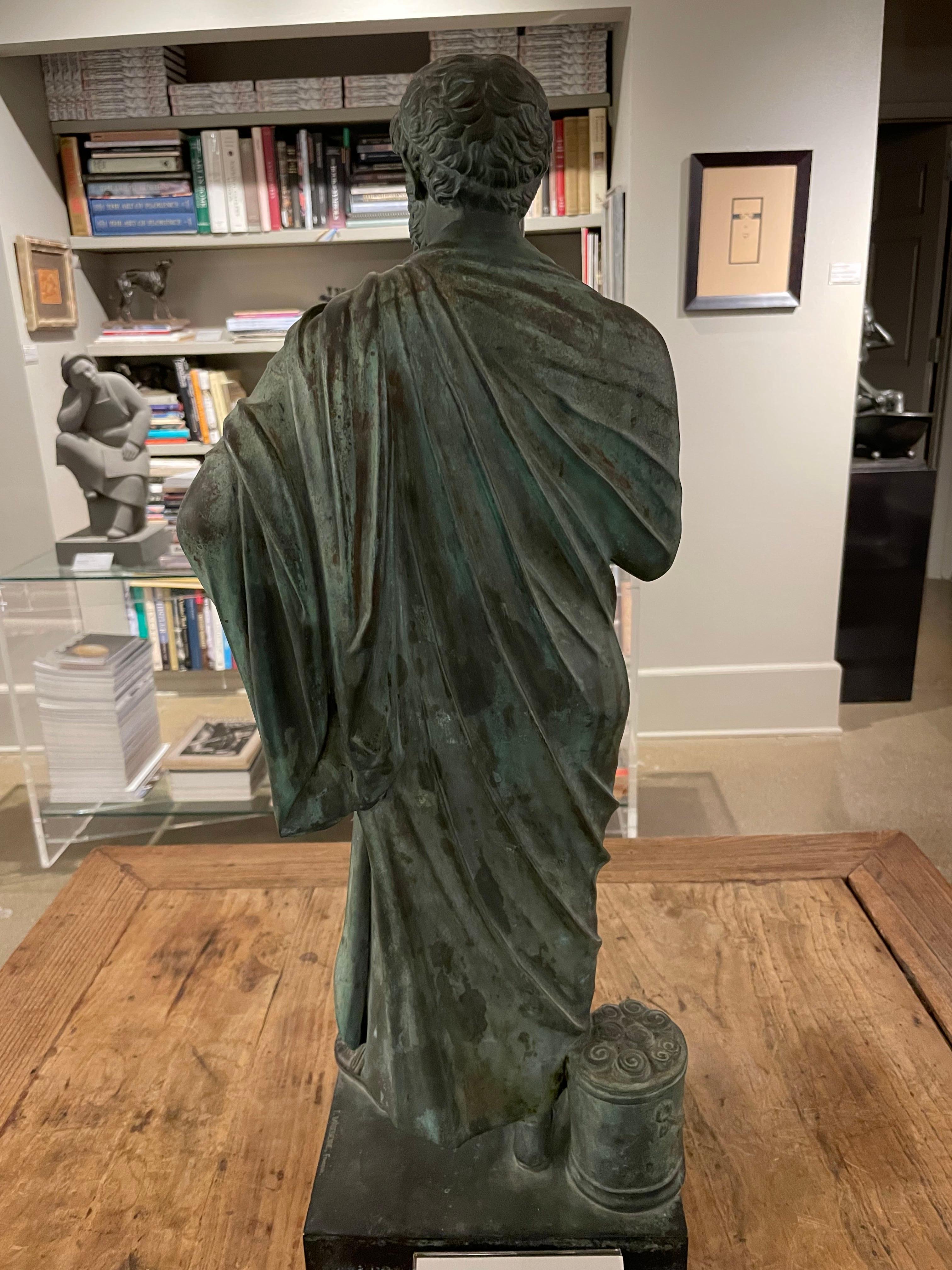 19th Century Grand Tour Figure of Sophocles after the Antique, F. Barbidienne For Sale 3