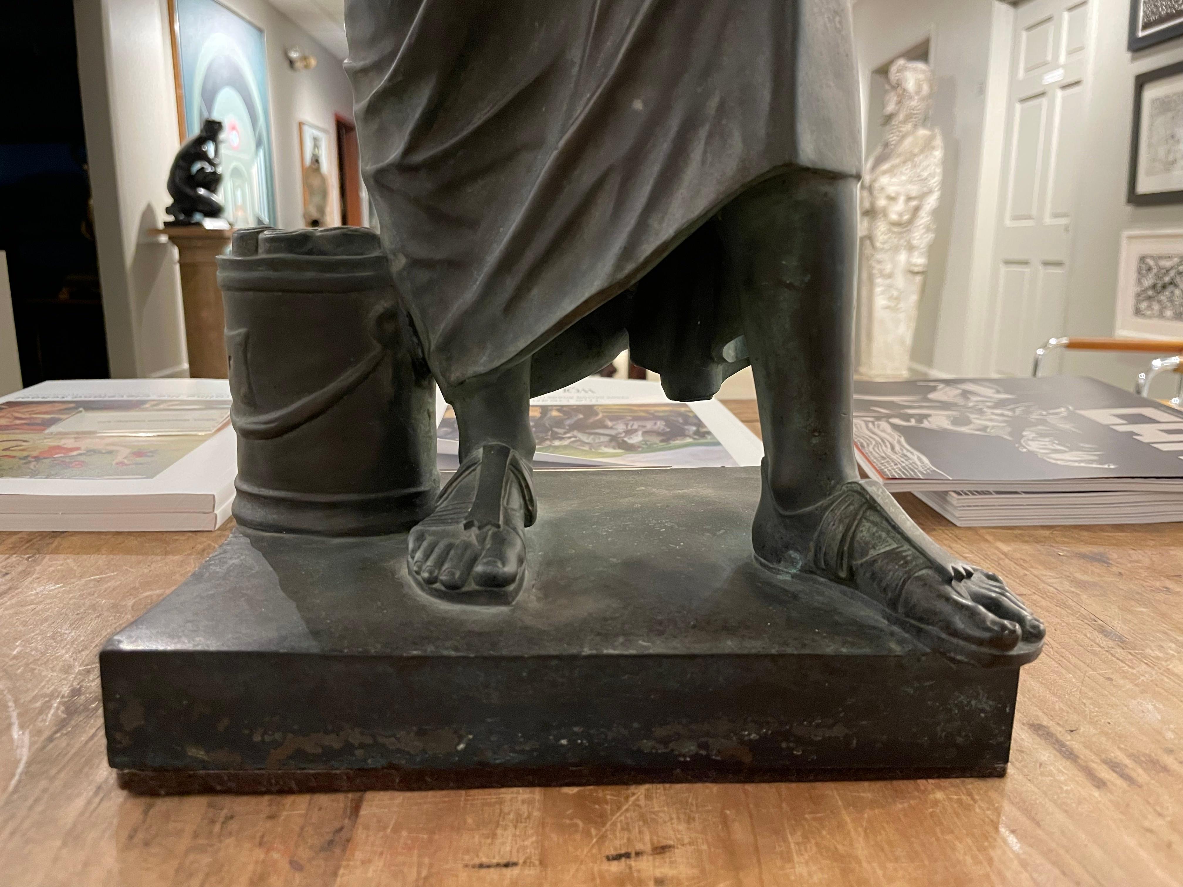 19th Century Grand Tour Figure of Sophocles after the Antique, F. Barbidienne For Sale 4