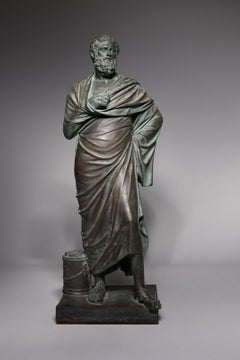 19th Century Grand Tour Figure of Sophocles after the Antique, F. Barbidienne