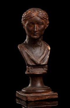 Antique 19th Century Grand Tour Terracotta Portrait Figurative Sculpture Helen of Troy
