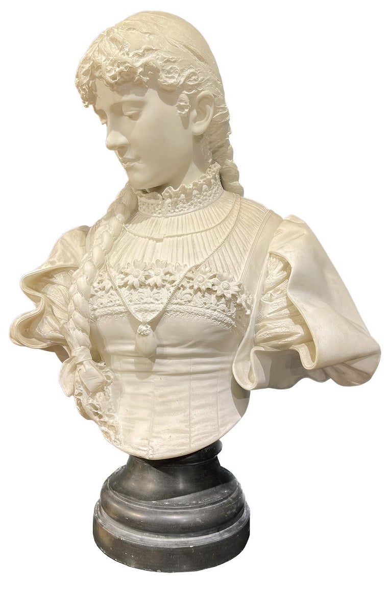 Unknown - 19th Century Italian Carrara Marble Bust of a Maiden For Sale ...
