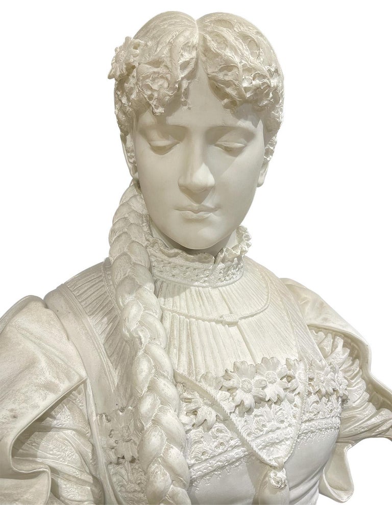 Unknown - 19th Century Italian Carrara Marble Bust of a Maiden For Sale ...