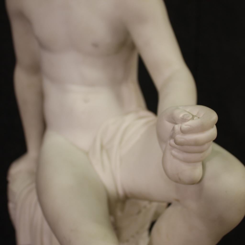 19th Century Marble Italian Antique Mercury Sculpture, 1820 1