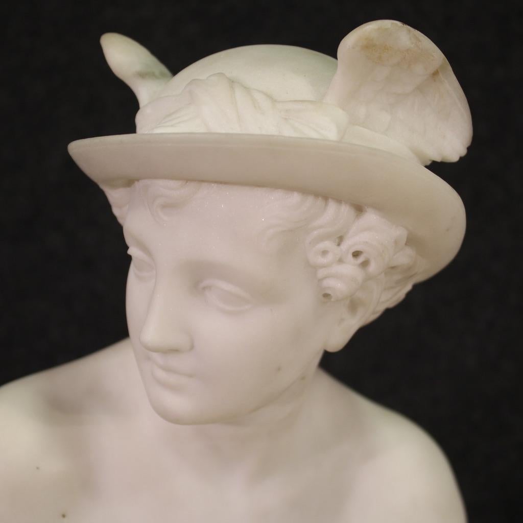 19th Century Marble Italian Antique Mercury Sculpture, 1820 2