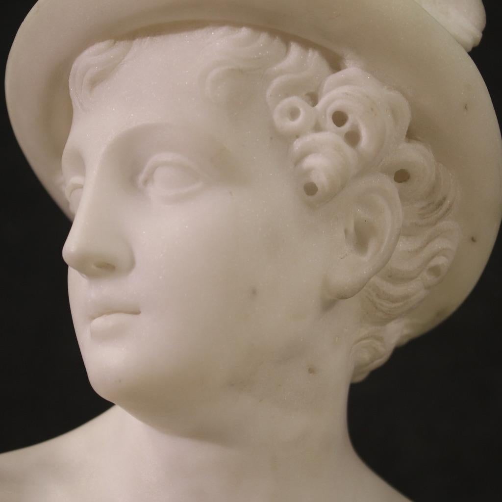 19th Century Marble Italian Antique Mercury Sculpture, 1820 6