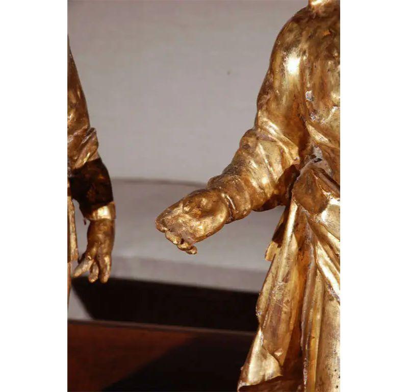 19th Century, Robed, Italian Giltwood Figures For Sale 1