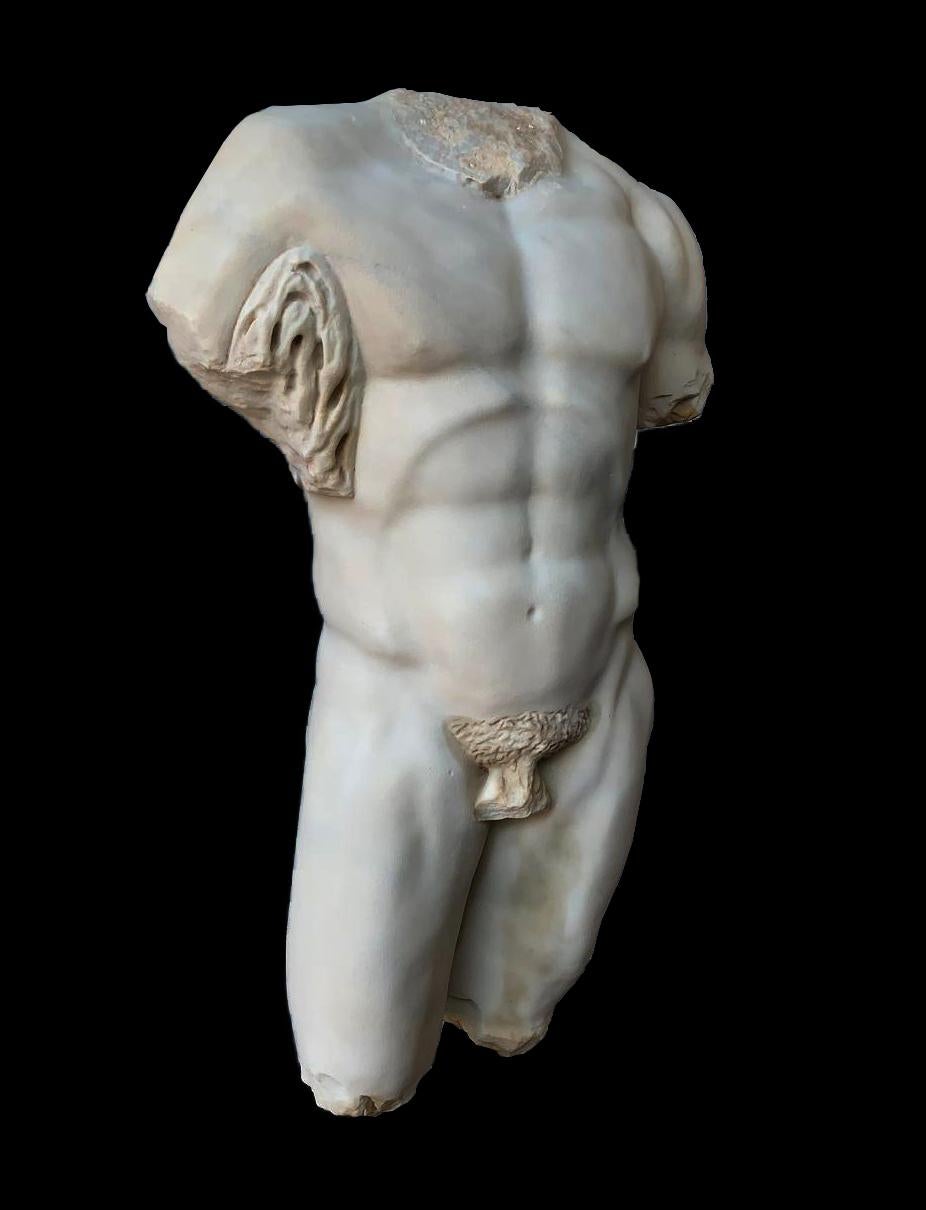 19th Century SculptureTorso  Hercules Farnese Italian White Marble  2