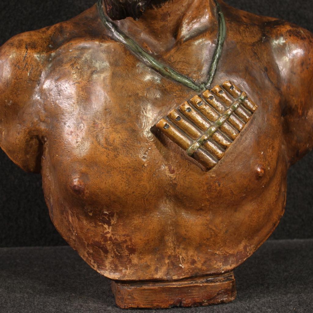 siglo XIX Terracota Francesa Antigua Escultura Mitológica Fauno Pan Dios, 1870 8
