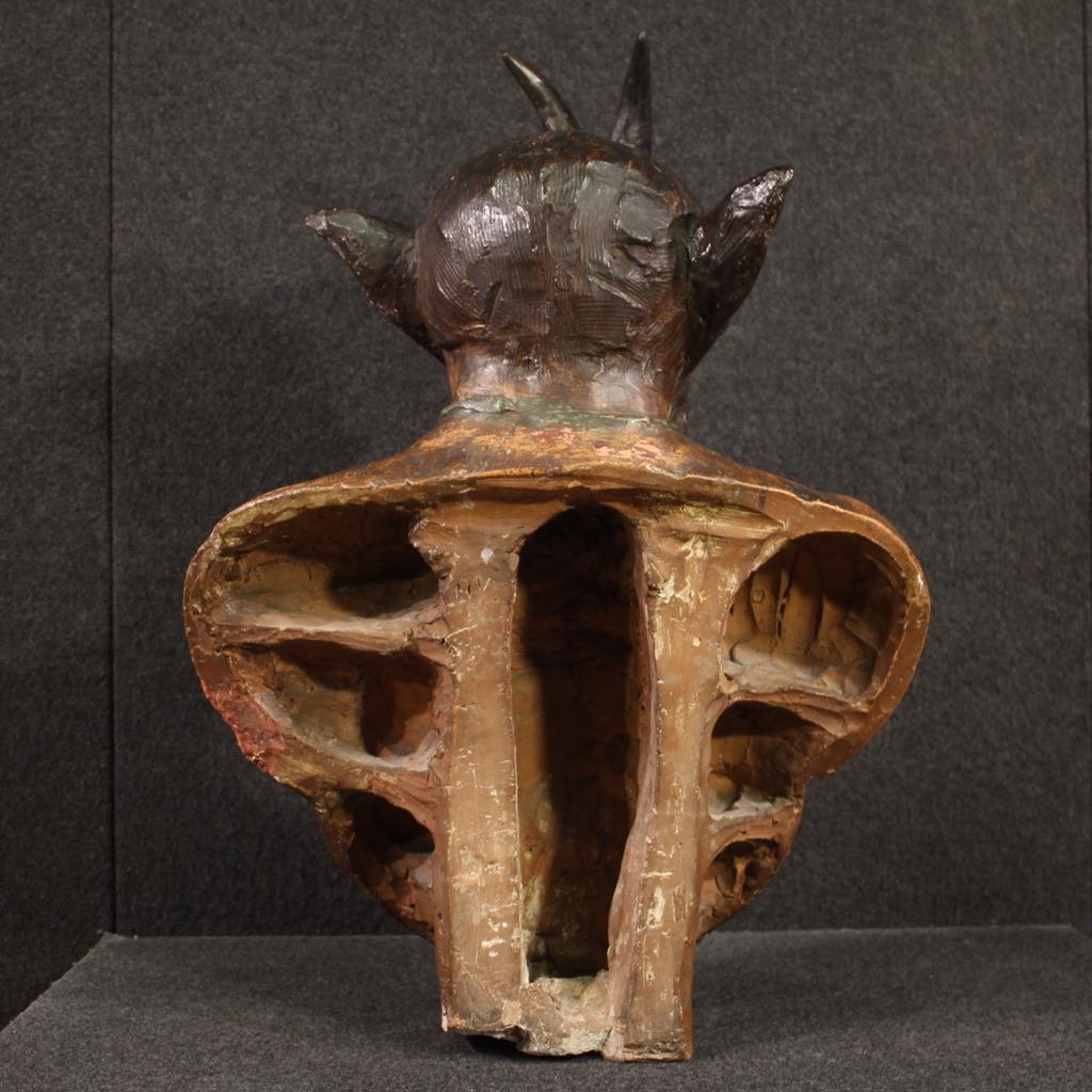 siglo XIX Terracota Francesa Antigua Escultura Mitológica Fauno Pan Dios, 1870 1