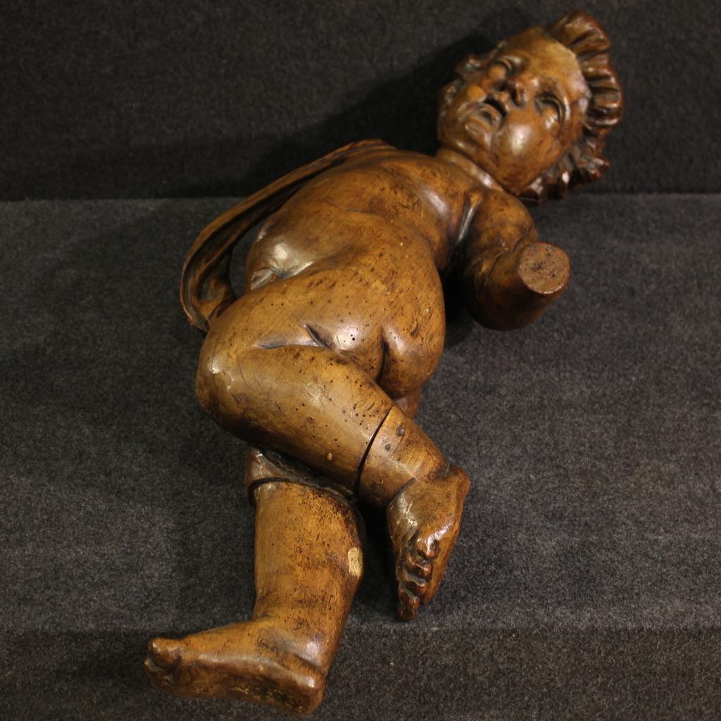 19th Century Wooden North Europe Cherub Sculpture, 1870 9