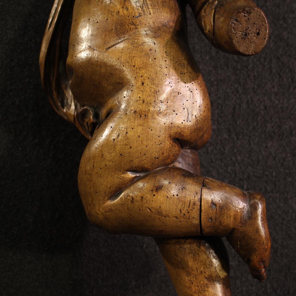 19th Century Wooden North Europe Cherub Sculpture, 1870 1