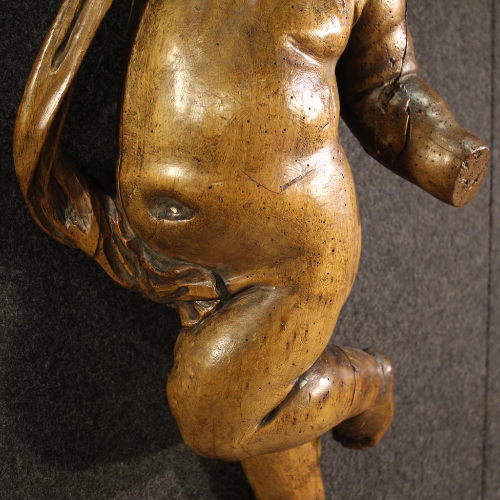 19th Century Wooden North Europe Cherub Sculpture, 1870 6