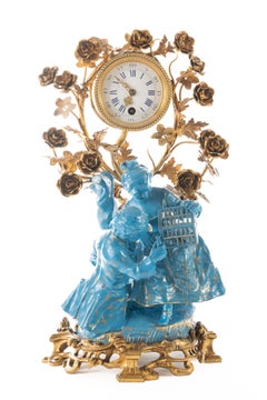 19thC Louis XV Rococo Ormolu & Porcelain Clock