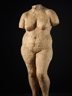 20th C, Françoise Rival (1927-1990), Statue of a Standing Naked Woman in Plaster