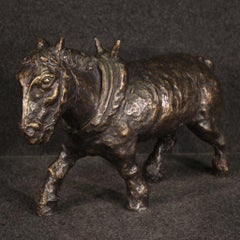 französische Esel-Tierskulptur aus Bronze, 20. Jahrhundert, 1960