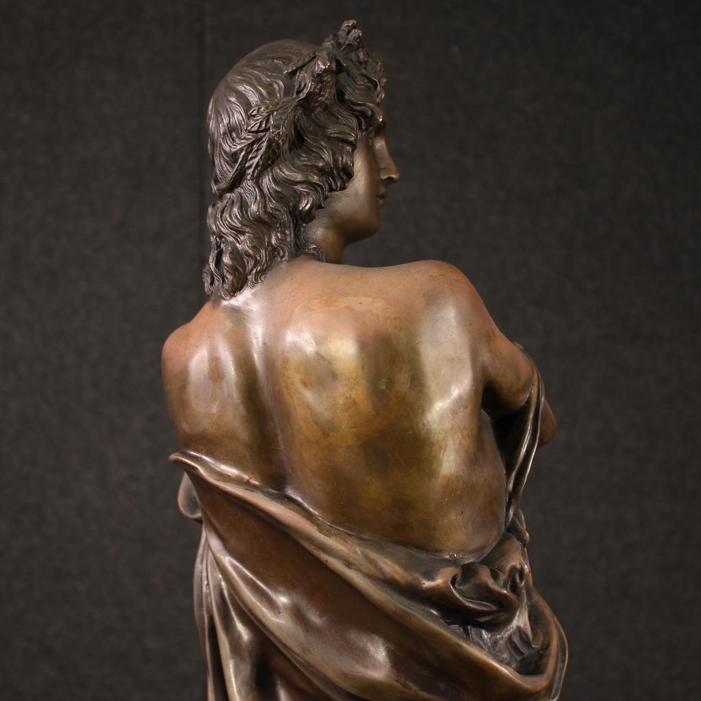20. Jahrhundert Bronze mit Marmorsockel Italienische Skulptur Virgil, 1930 im Angebot 6