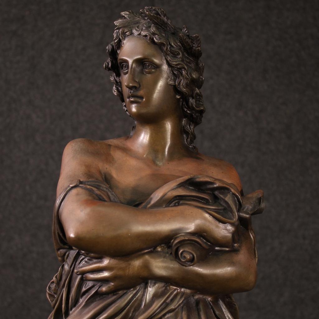 20. Jahrhundert Bronze mit Marmorsockel Italienische Skulptur Virgil, 1930 im Angebot 7