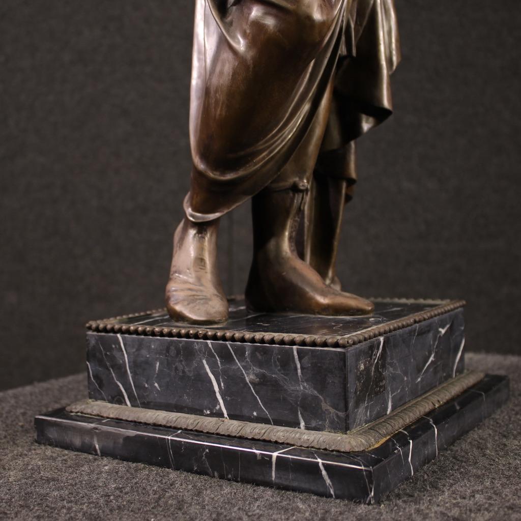 20. Jahrhundert Bronze mit Marmorsockel Italienische Skulptur Virgil, 1930 im Angebot 2