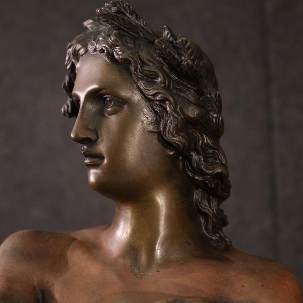 20. Jahrhundert Bronze mit Marmorsockel Italienische Skulptur Virgil, 1930 im Angebot 4