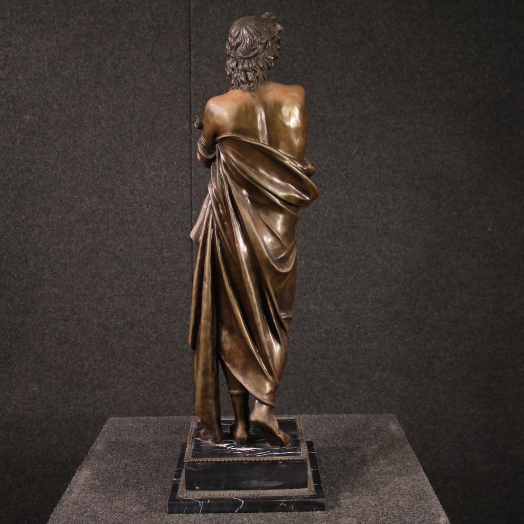 20. Jahrhundert Bronze mit Marmorsockel Italienische Skulptur Virgil, 1930 im Angebot 5
