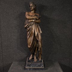 20th Century Bronze with Marble Base Italian Sculpture Virgil, 1930