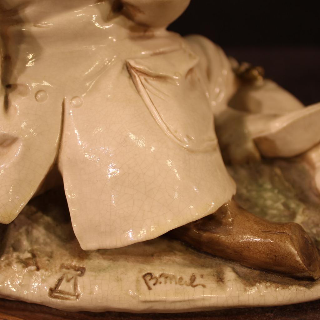 20th Century Capodimonte Ceramic Sculpture Signed and Dated, 1981 For Sale 8