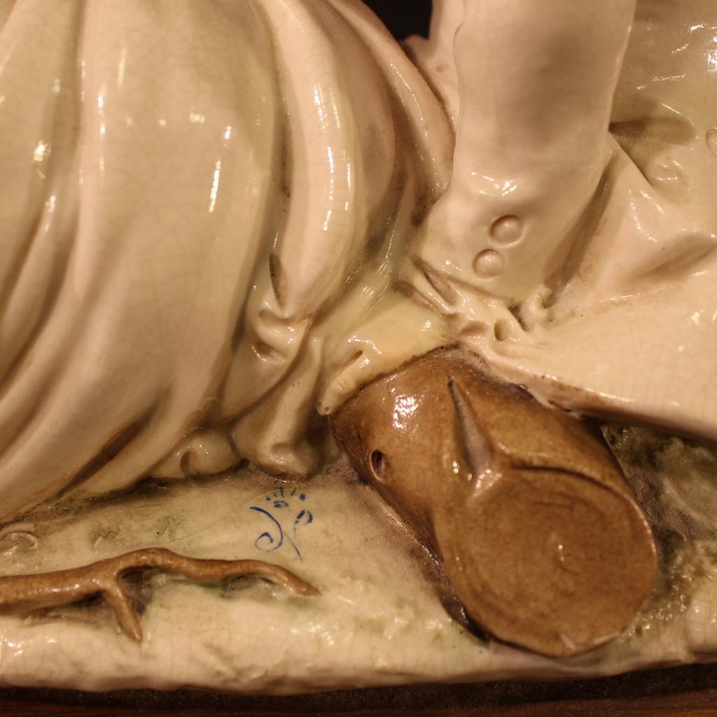 20th Century Capodimonte Ceramic Sculpture Signed and Dated, 1981 For Sale 9