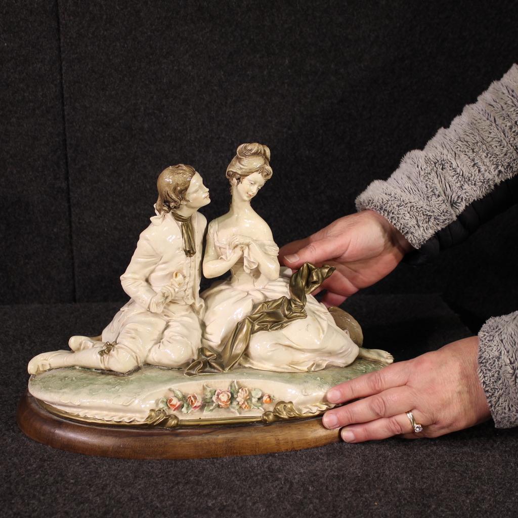 20th Century Capodimonte Ceramic Sculpture Signed and Dated, 1981 - Black Figurative Sculpture by Unknown