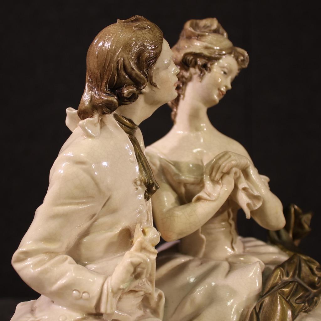 20th Century Capodimonte Ceramic Sculpture Signed and Dated, 1981 For Sale 2