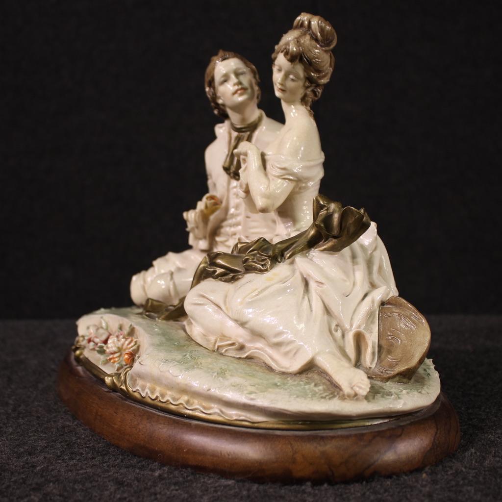 20th Century Capodimonte Ceramic Sculpture Signed and Dated, 1981 For Sale 4