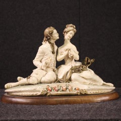 keramische Skulptur aus Capodimonte, 20. Jahrhundert, signiert und datiert, 1981