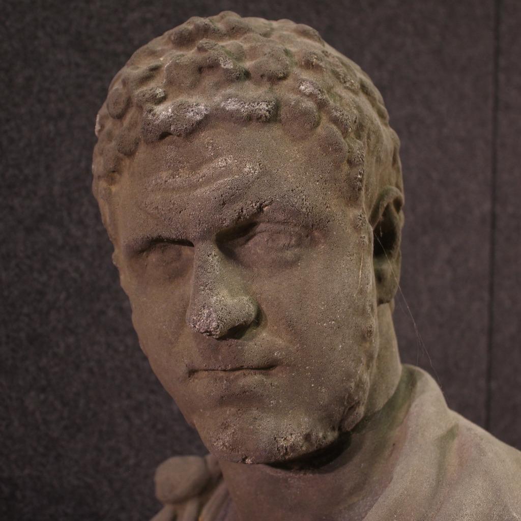 escultura italiana de medio busto de cemento del siglo XX Emperador Caracalla, 1960 en venta 2