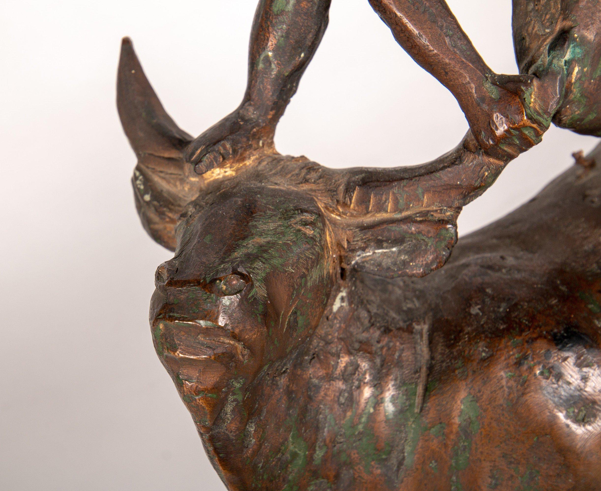 20th Century Continental School Bronze Figure of Europa and the Bull For Sale 6