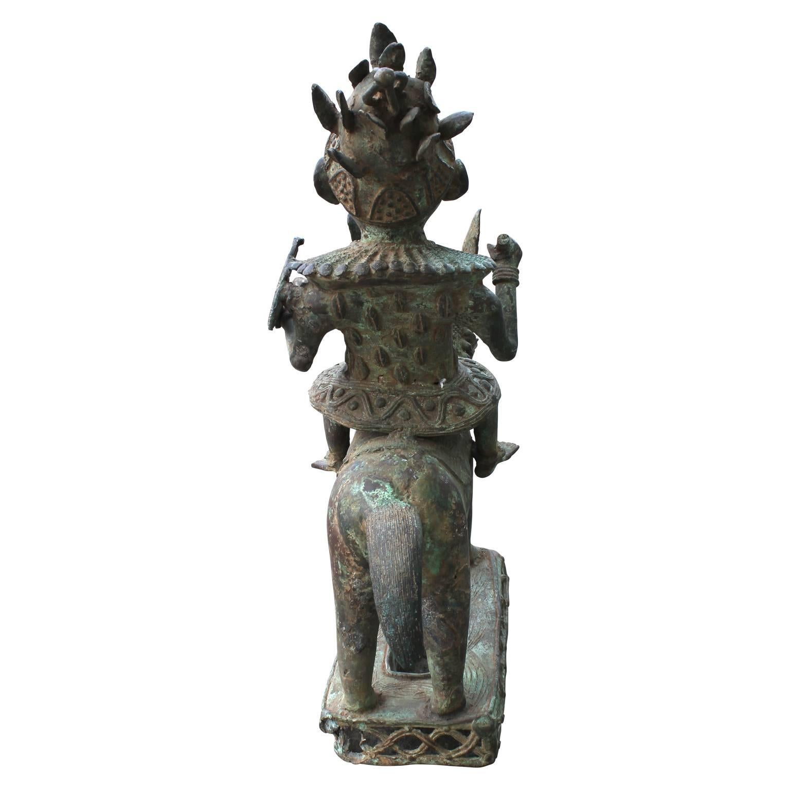 Afrikanische Foumban-Bronze-Skulptur aus Kamerun, 20. Jahrhundert (Stammeskunst), Sculpture, von Unknown