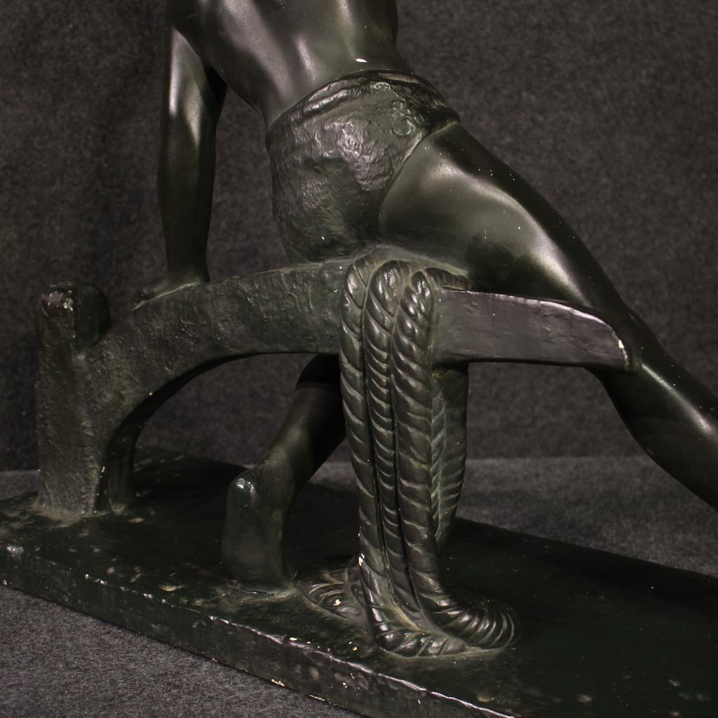 sculpture de marin en plâtre du 20e siècle, style Art déco français, 1940 en vente 2