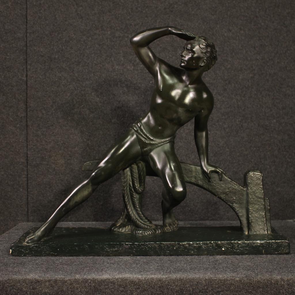 escultura marinera francesa de escayola del siglo XX, estilo Art Déco, 1940