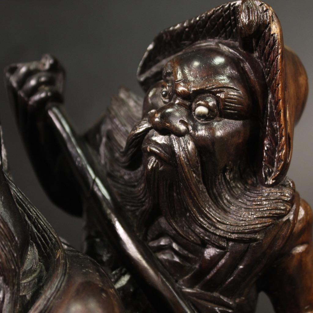 20th Century Wood Oriental Sculpture, 1940 in vendita 7