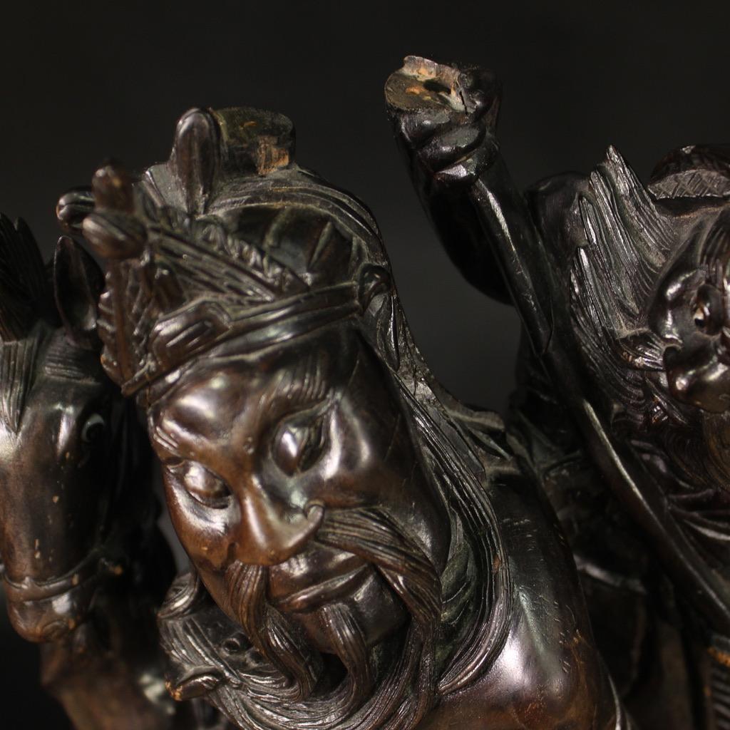 20th Century Wood Oriental Sculpture, 1940 in vendita 8