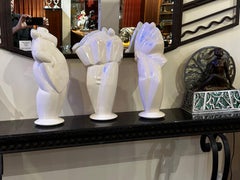 3 Cubist Art Deco Style Musicians Large Ceramic Sculptures