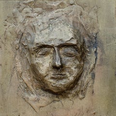 3 Faces Cast in Bronze Relief, mid century mystery artist