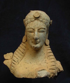 6th Century BCE Archaic Greek Terracotta Kore Female Bust