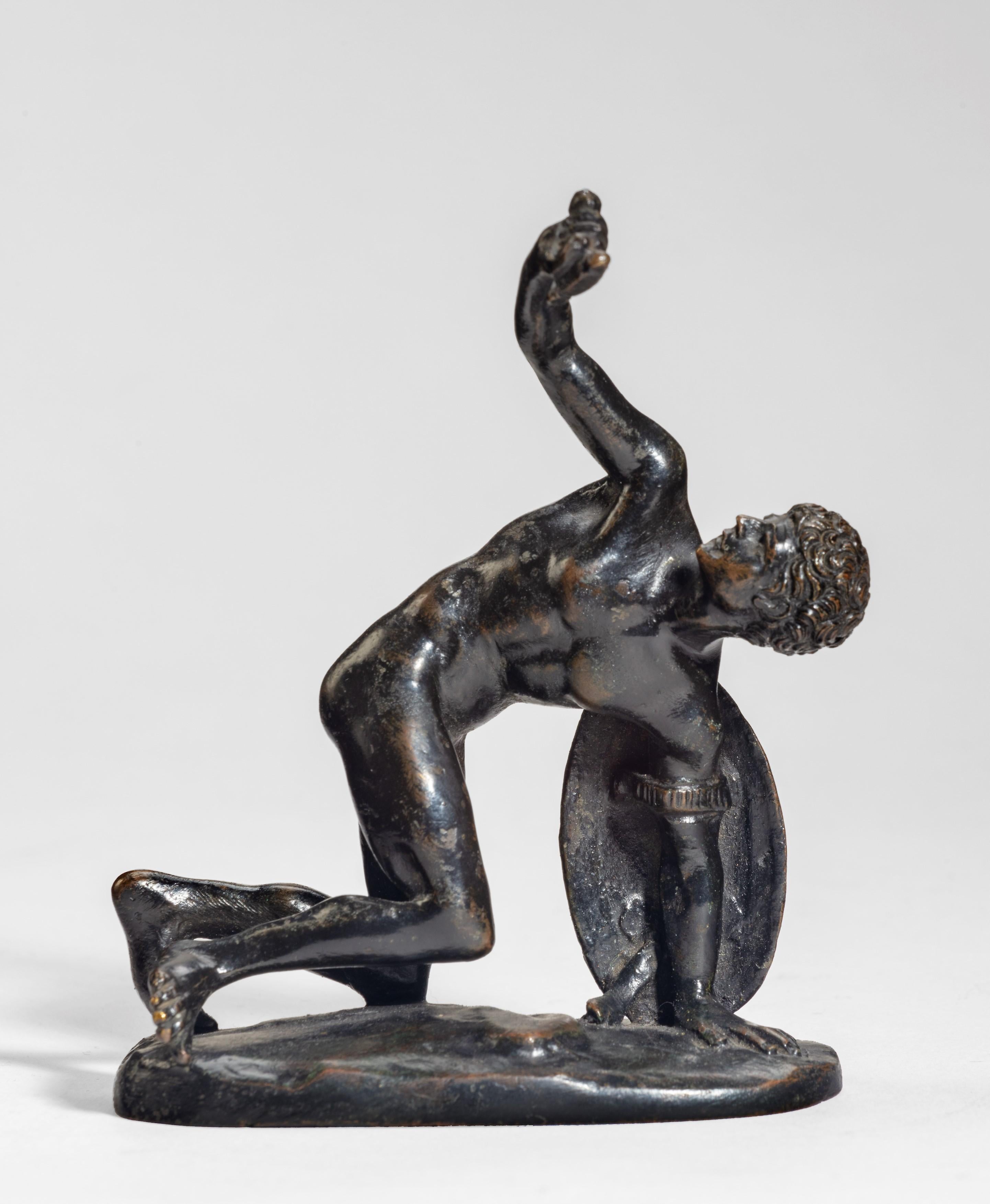 Unknown Figurative Sculpture - A Grand Tour bronze model of a Centurion, After the Antique