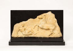 A Greek "Parthenon" Marble Frieze Panel, Depicting a Man and Horse