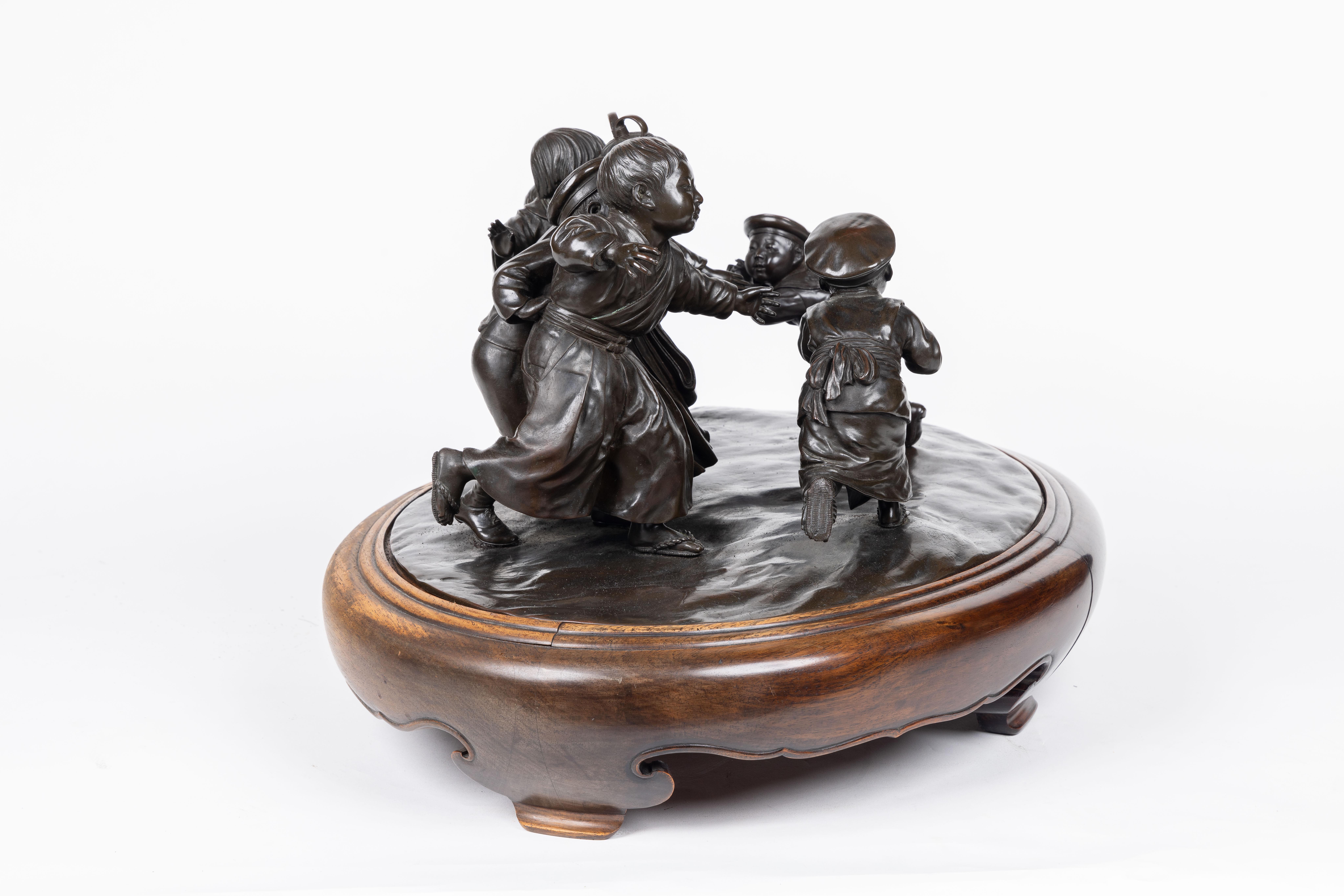 A Large and Exceptional Japanese Meiji Period Tokyo School Bronze Sculpture For Sale 3