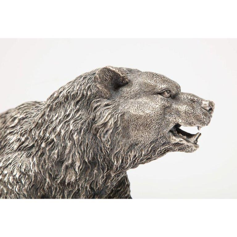 A Large Antique French Silvered Figure of Polar Bear, circa 1900 8